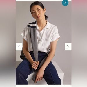 Cloth & Stone x Anthropologie White Breezy Button-down, Medium NWOT
